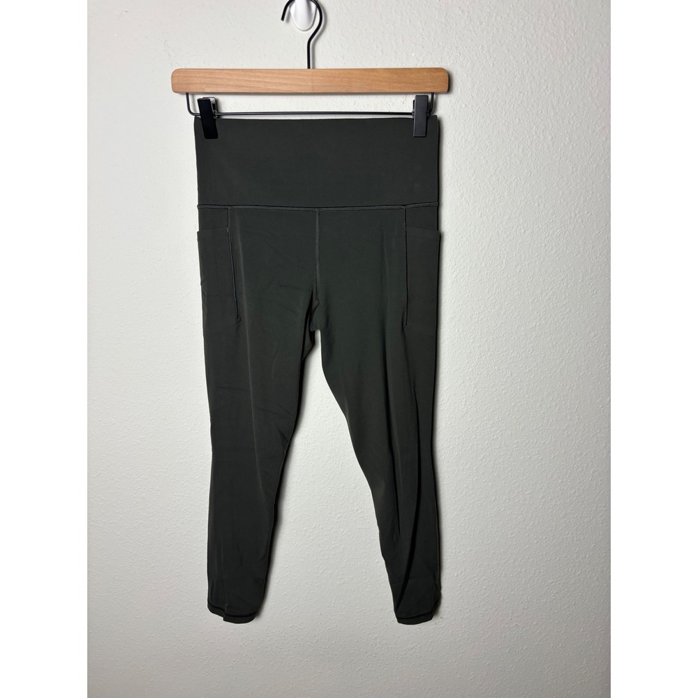Athleta Salutation Stash Pocket II Tight High Rise Leggings Green Small 23in